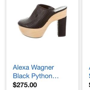 Alexa Wagner NAVY snakeskin mules